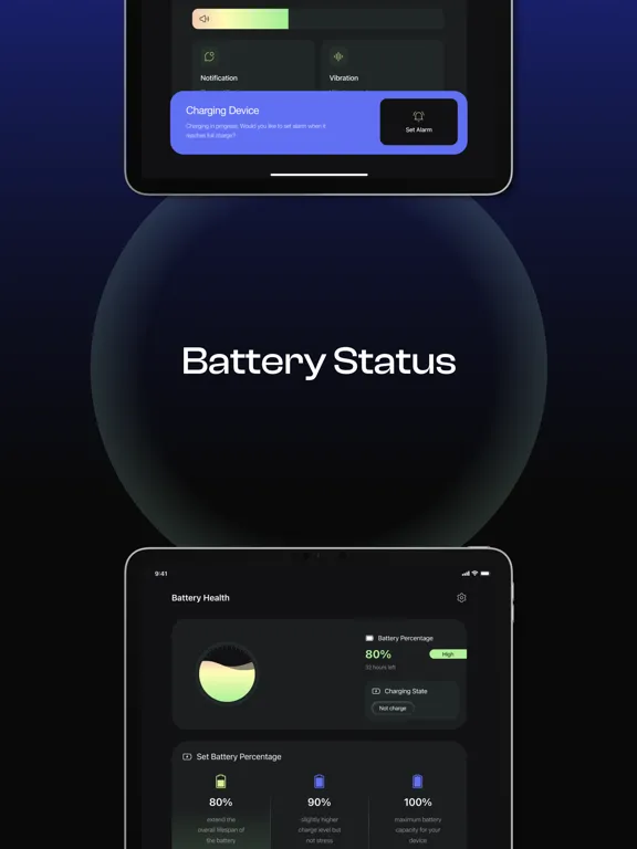 Tangkapan skrin Battery 100% Alarm iPad 