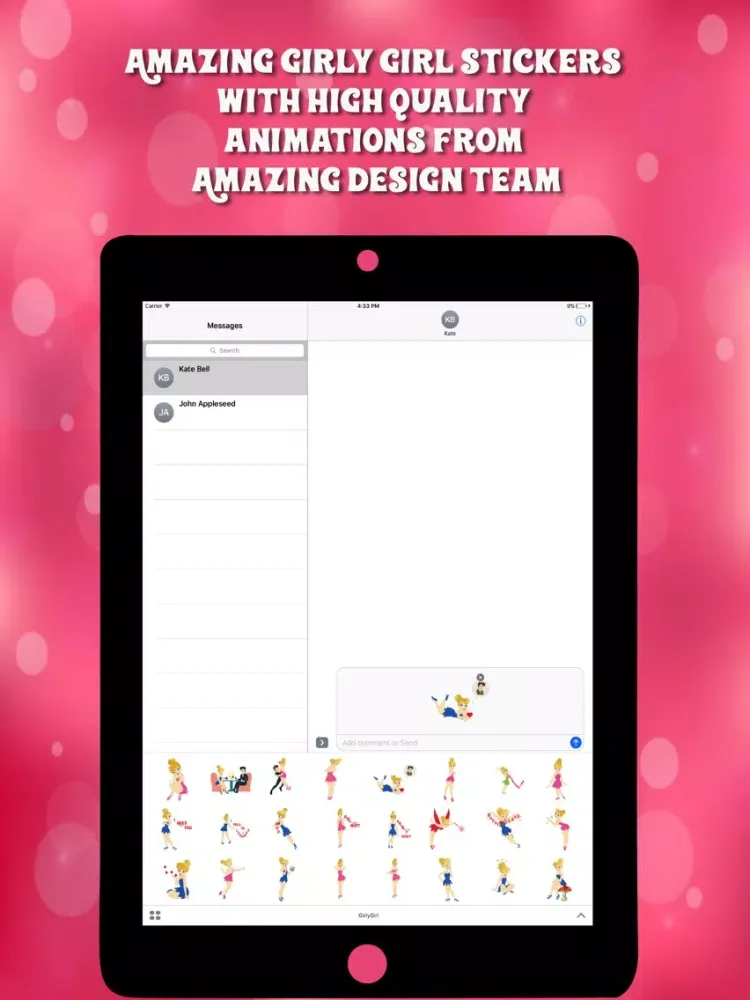 Girly-Stickers for girly girl emotions iPad  Screenshots