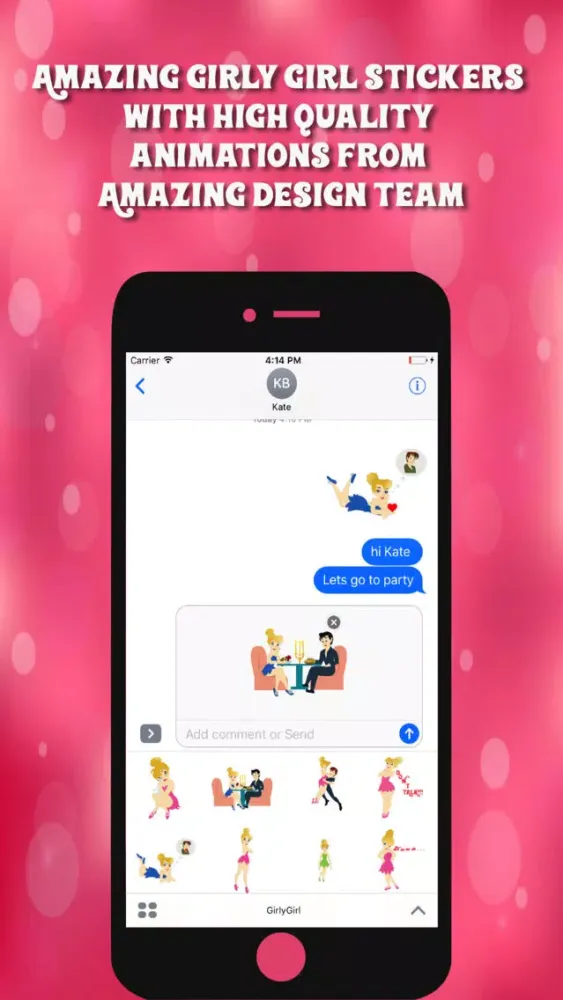 Girly-Stickers for girly girl emotions Screenshots