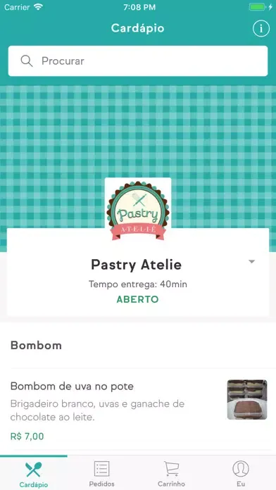 Capturas de tela do Pastry Ateliê