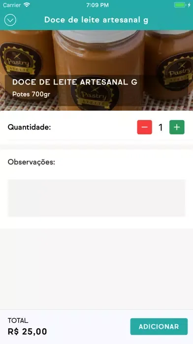 Capturas de tela do Pastry Ateliê