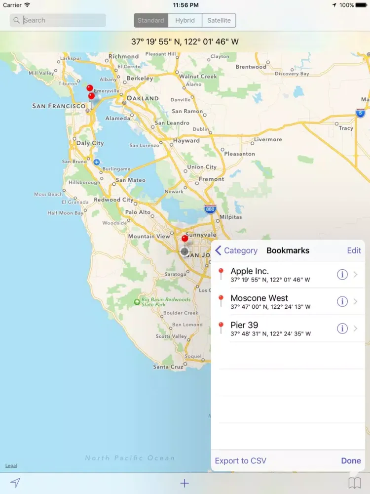 Ảnh chụp màn hình của Geo Location - Searching GPS Coordinates iPad 