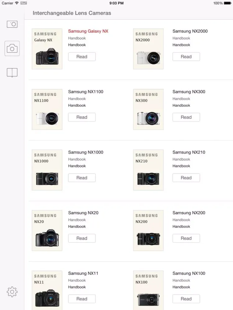 Samsung Camera Handbooks iPad 应用截图