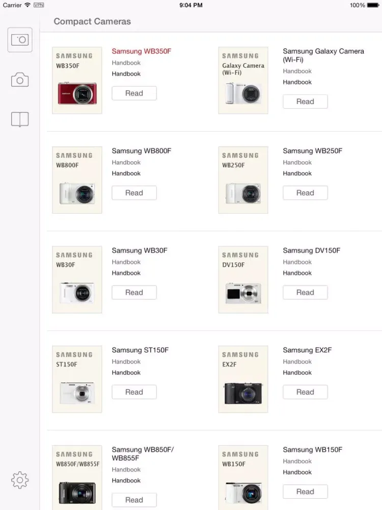 Samsung Camera Handbooks iPad 应用截图