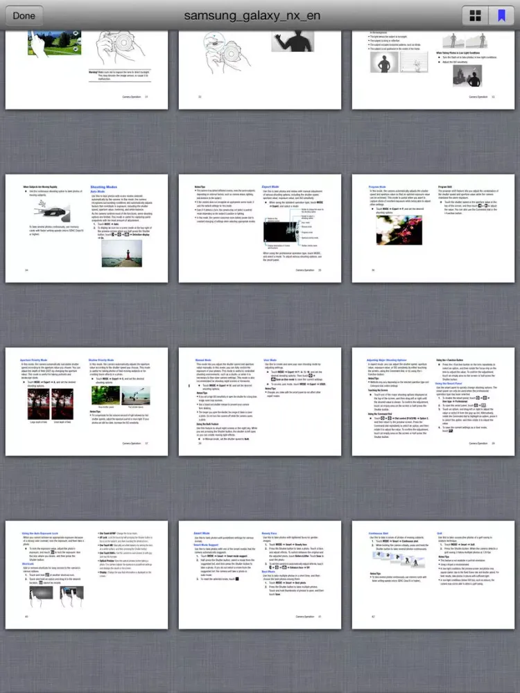 Samsung Camera Handbooks iPad 应用截图