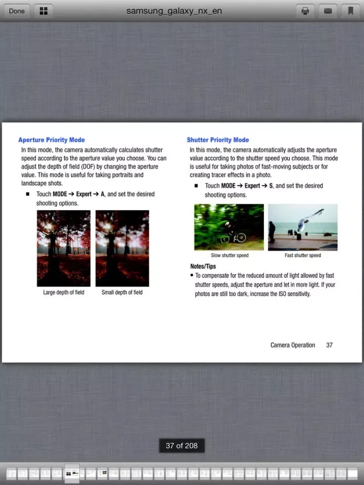 Samsung Camera Handbooks iPad 应用截图