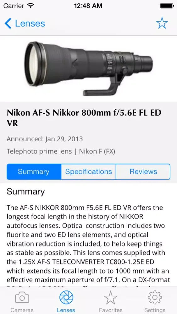 Ảnh chụp màn hình của Nikon Camera Bible - The Ultimate DSLR & Lens Guide: specifications, reviews and more