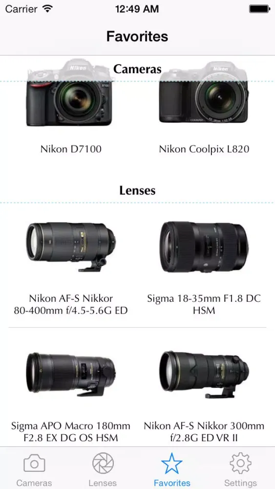 Ảnh chụp màn hình của Nikon Camera Bible - The Ultimate DSLR & Lens Guide: specifications, reviews and more