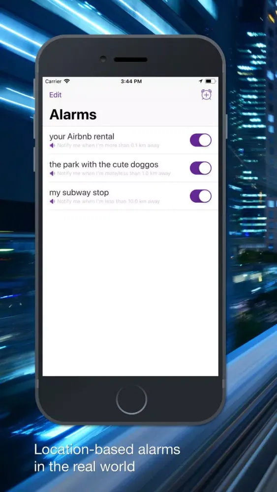 Location alarms with Alark Ekran Görüntüleri