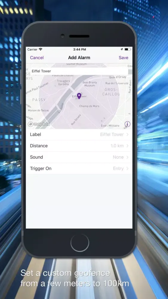 Location alarms with Alark Ekran Görüntüleri
