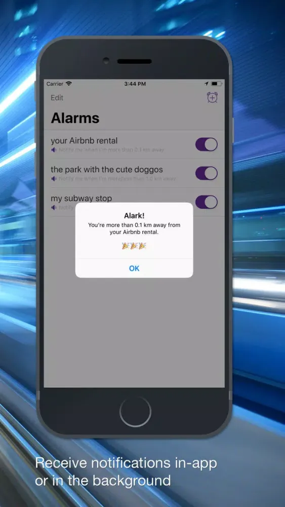 Location alarms with Alark Ekran Görüntüleri