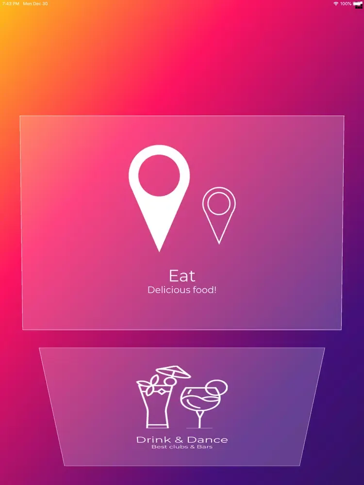Tangkapan layar EDDI - Eat Drink Dance Info iPad 