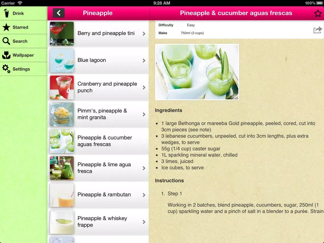 Drink Recipes Free iPad  Ekran Görüntüleri