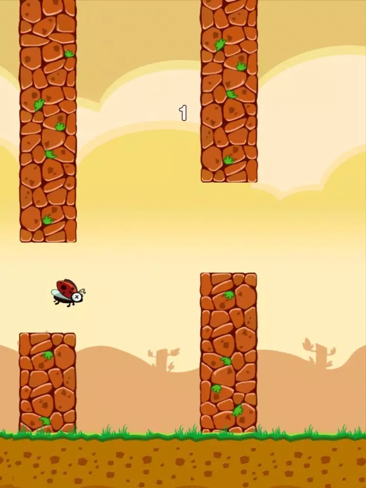 Screenshot di Flying Bug - A Self Torture Tiny Adventure Game with Ladybug iPad 