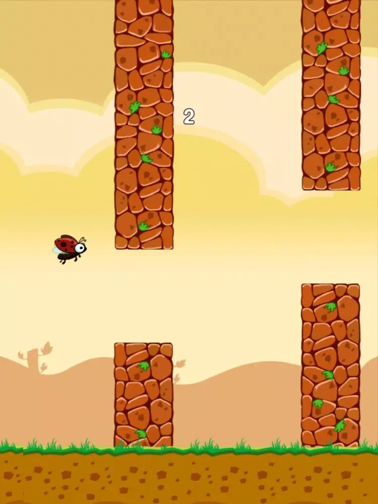 Screenshot di Flying Bug - A Self Torture Tiny Adventure Game with Ladybug iPad 