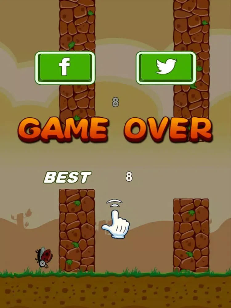 Screenshot di Flying Bug - A Self Torture Tiny Adventure Game with Ladybug iPad 