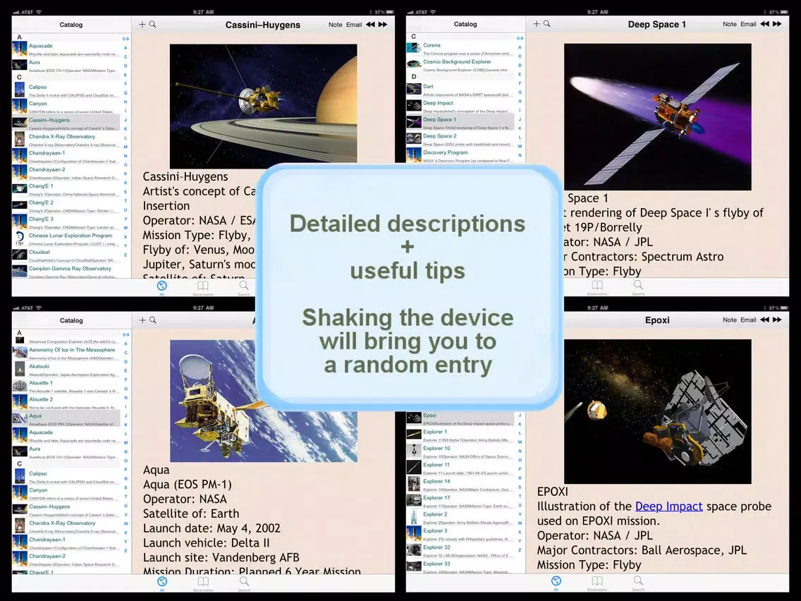 Tangkapan layar Rockets Encyclopedia iPad 