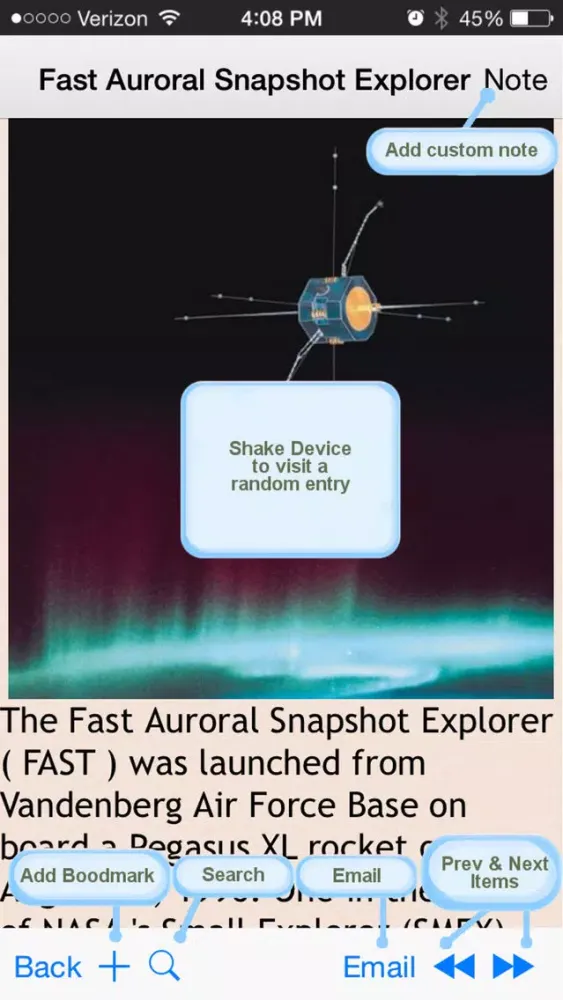 Tangkapan layar Rockets Encyclopedia
