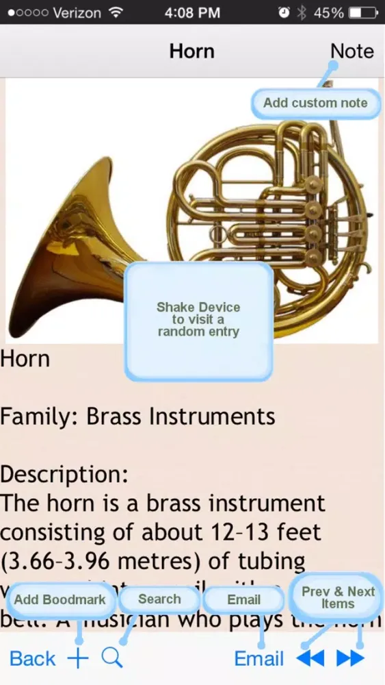 Music Instruments Encyclopedia سکرین شاٹس