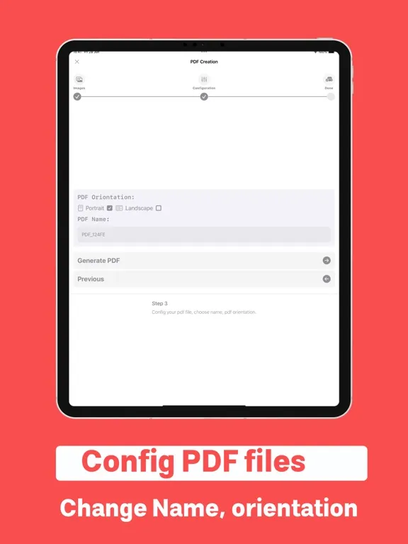 Ảnh chụp màn hình của Images to PDF Converter tool iPad 