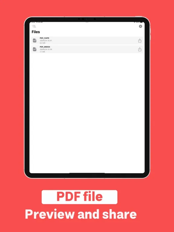 Ảnh chụp màn hình của Images to PDF Converter tool iPad 