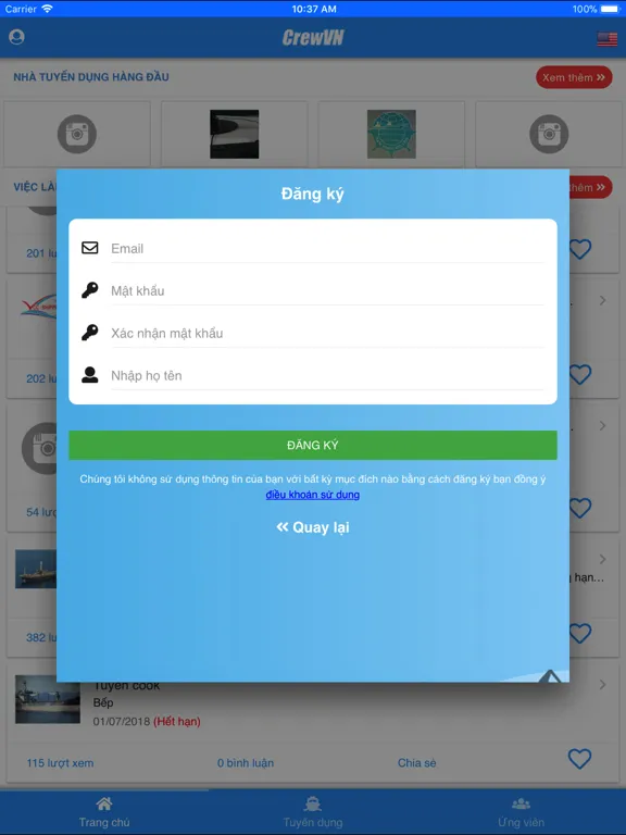 Capturas de tela do Crew - Vietnam Seafarer jobs iPad 