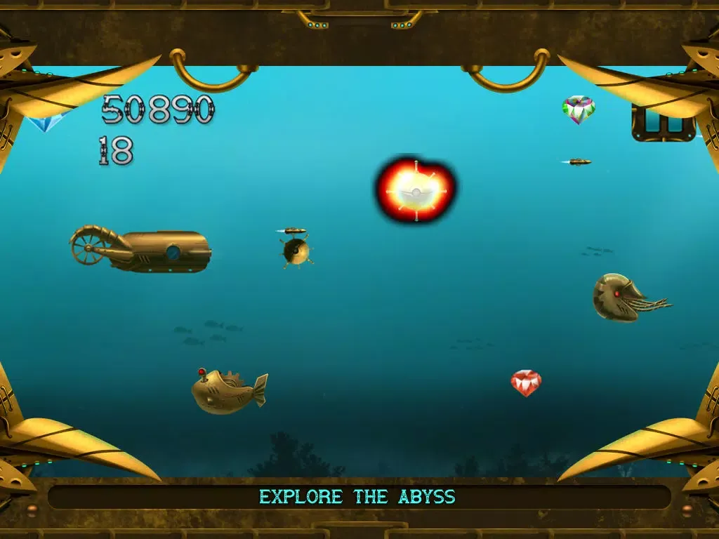 Captures d'écran de A Submarine Battle : Deep Sea Sub Adventure Game iPad 