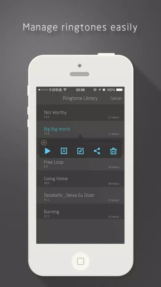 Capturas de tela do Ringtone Builder