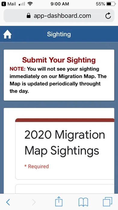 Tangkapan skrin Hummingbird Tracker