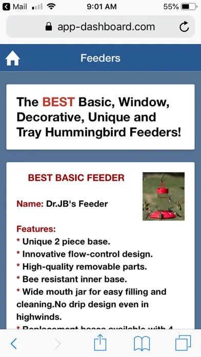 Tangkapan skrin Hummingbird Tracker