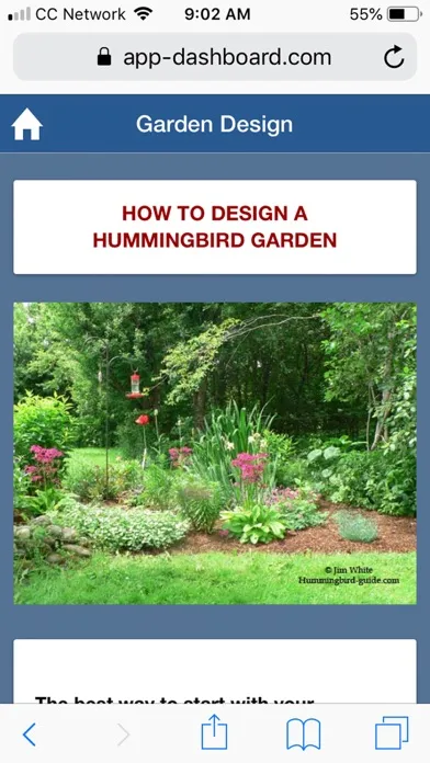 Tangkapan skrin Hummingbird Tracker