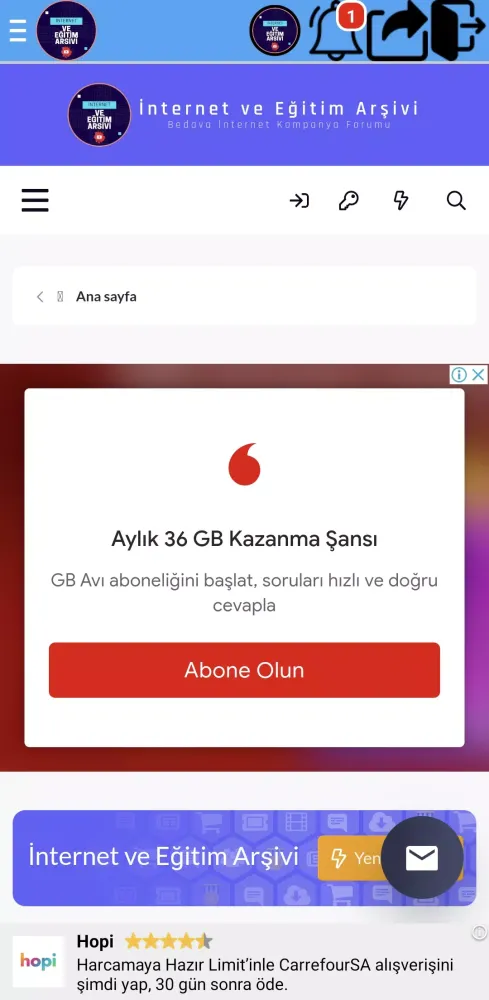 İnternet ve Eğitim Arşivi スクリーンショット