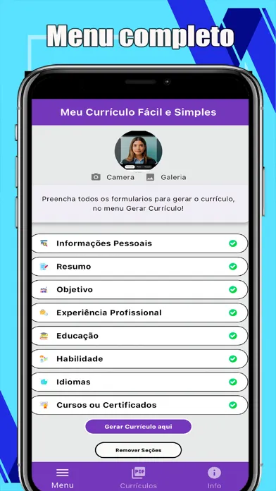 Meu Currículo Fácil e Simples スクリーンショット