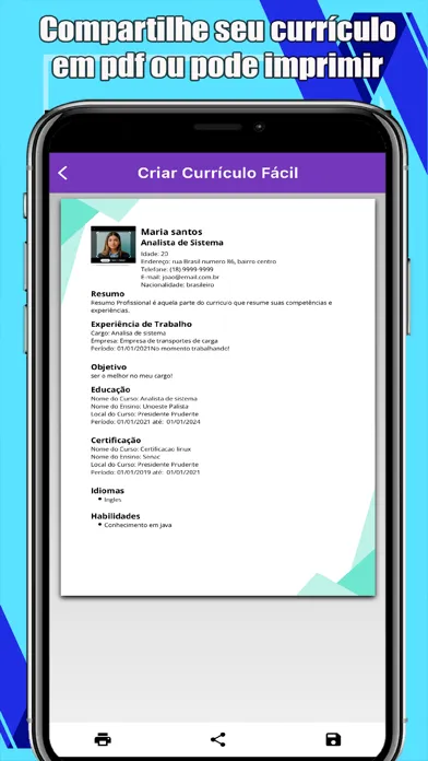 Meu Currículo Fácil e Simples スクリーンショット