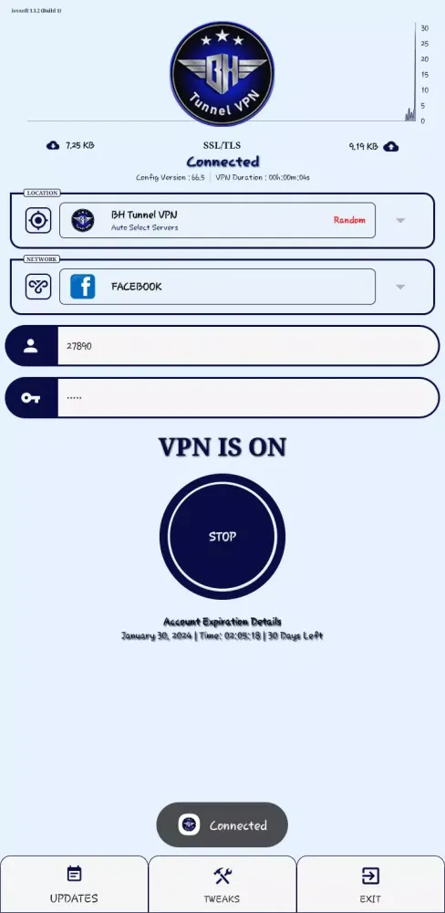 BH TUNNEL VPN Ekran Görüntüleri
