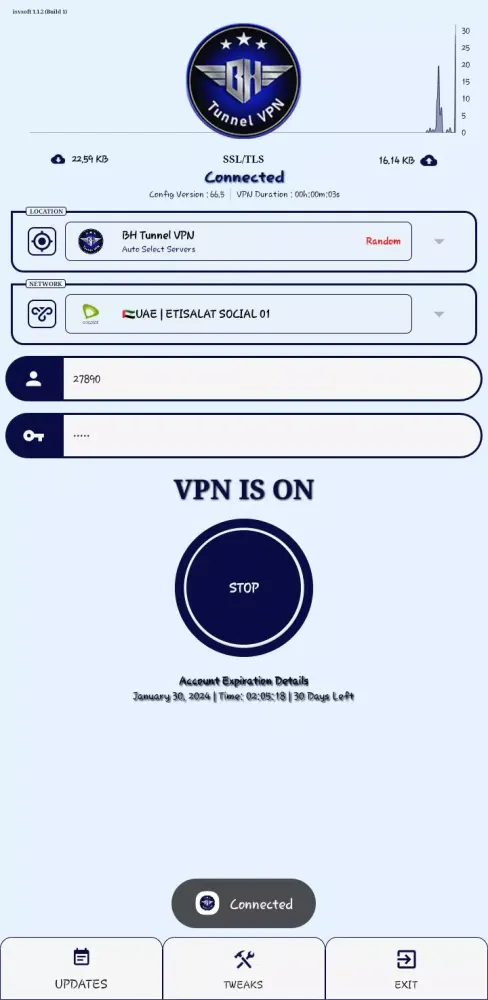 BH TUNNEL VPN Ekran Görüntüleri