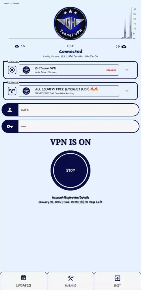 BH TUNNEL VPN Ekran Görüntüleri