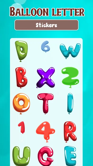 Tangkapan skrin Balloon Letters Sticker