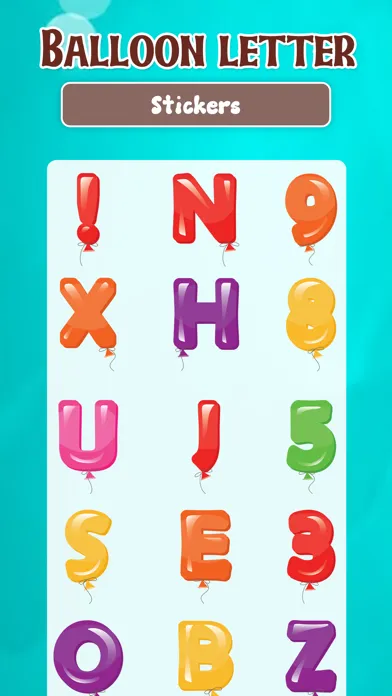 Tangkapan skrin Balloon Letters Sticker
