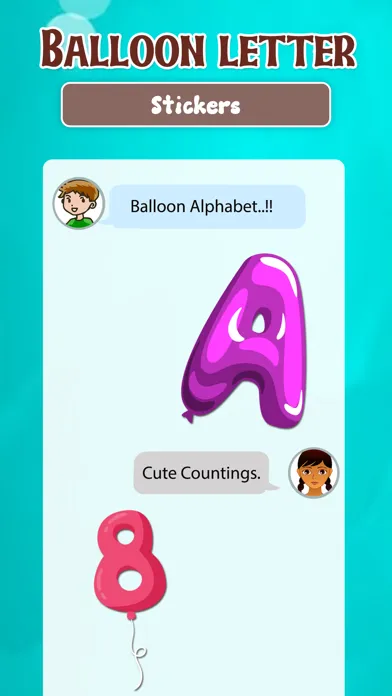 Tangkapan skrin Balloon Letters Sticker
