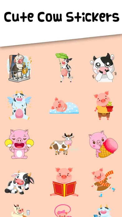 Zrzuty ekranu Cute Dairy Cow Stickers