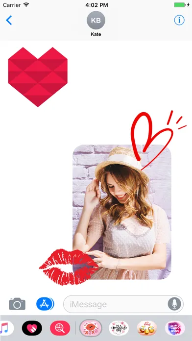 Capturas de tela do Heart and Kiss Stickers