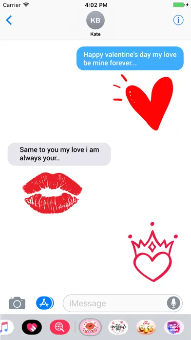 Capturas de tela do Heart and Kiss Stickers