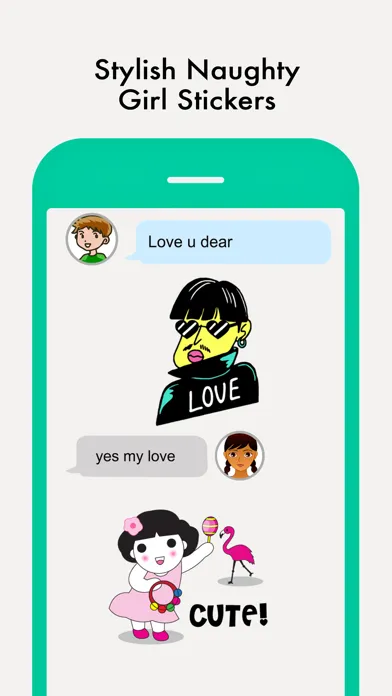 Naughty Girl Stickers سکرین شاٹس