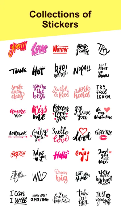 Tangkapan skrin Typography Stickers