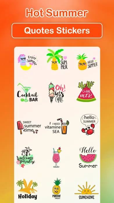 Ảnh chụp màn hình của Hot Summer Quote Stickers