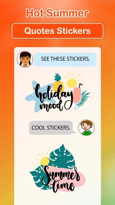 Ảnh chụp màn hình của Hot Summer Quote Stickers