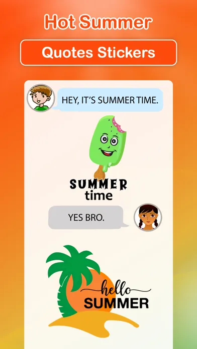 Ảnh chụp màn hình của Hot Summer Quote Stickers