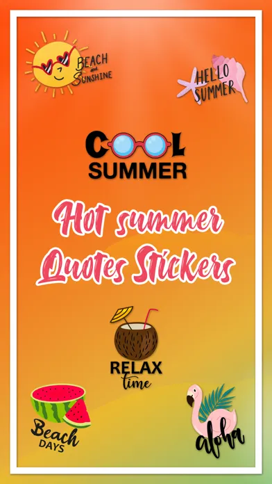 Ảnh chụp màn hình của Hot Summer Quote Stickers