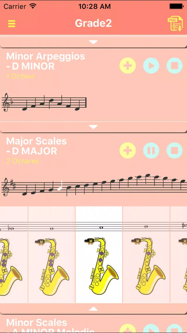 Captures d'écran de Saxophone Scales All In 1 (Grade2)